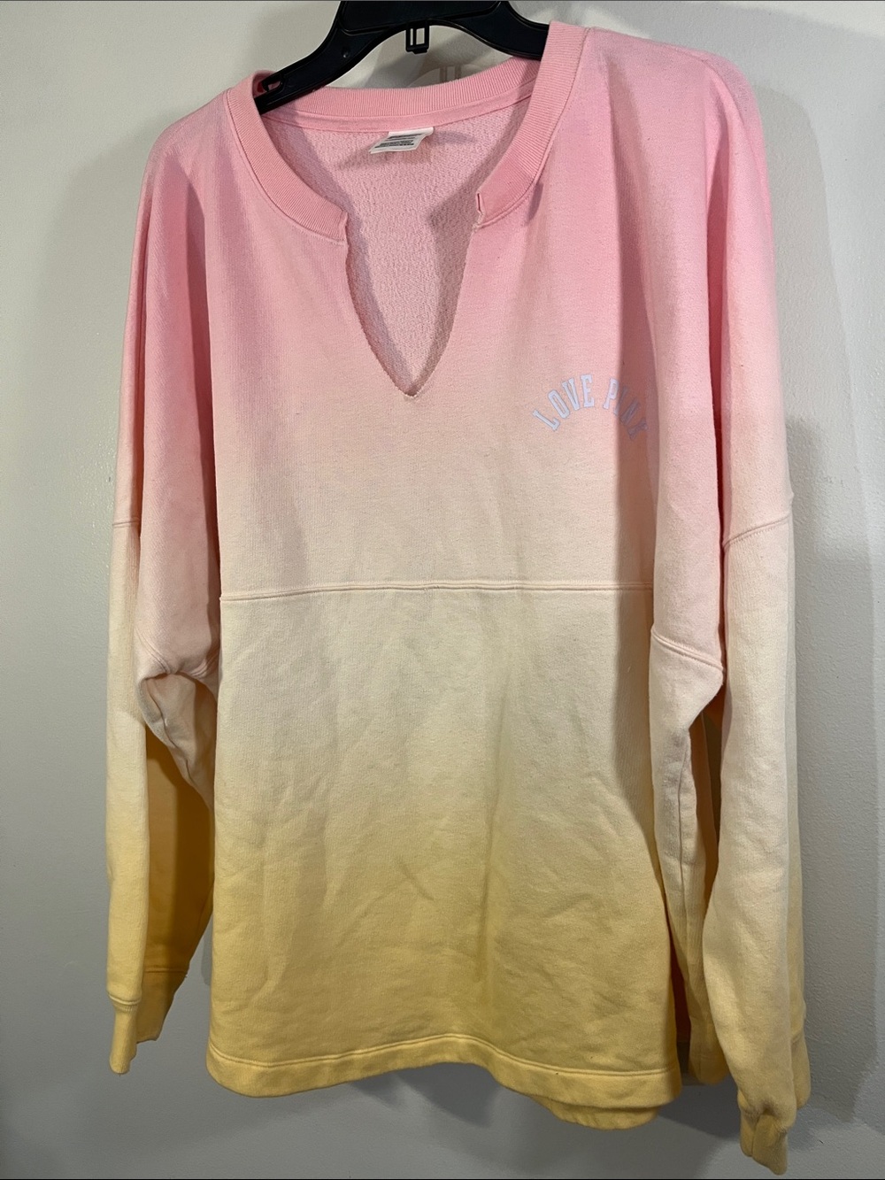 PINK Victoria's Secret Pink-to-Cream Ombre V‑Neck Sweater